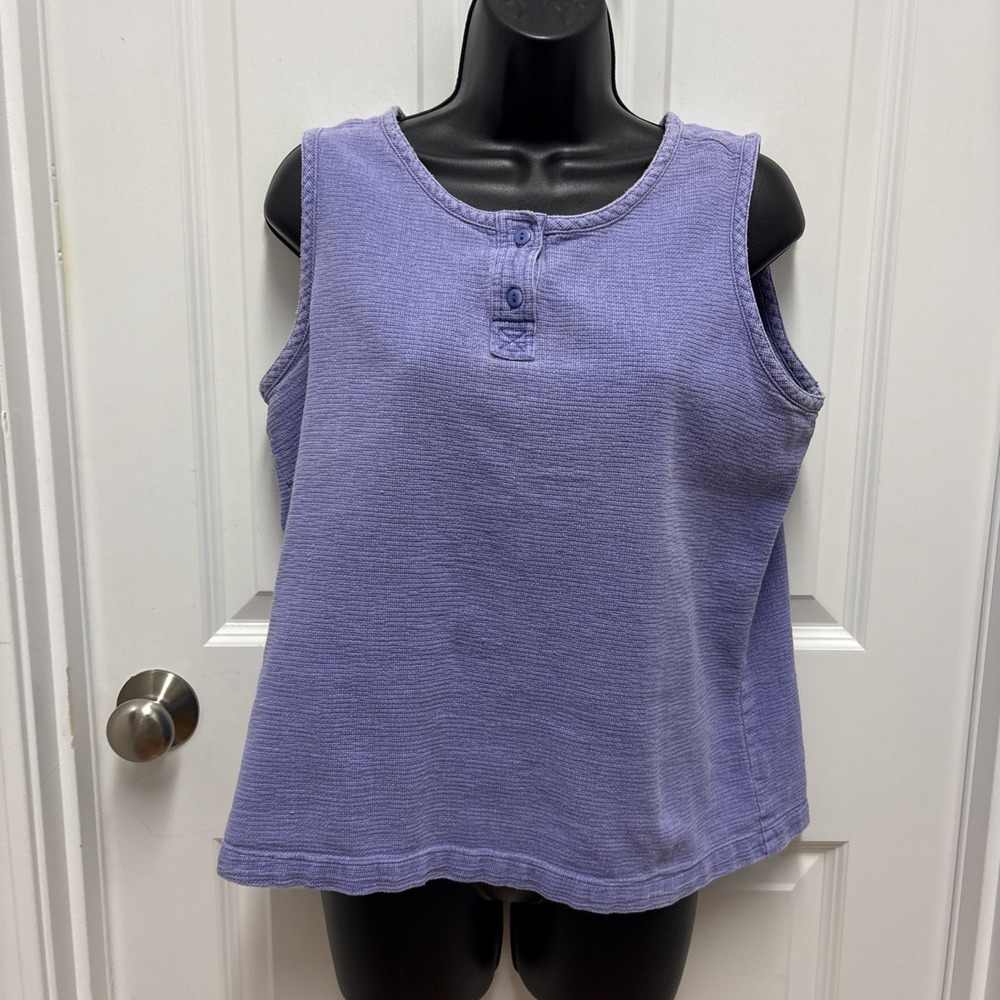 Vintage LL Bean 100% Cotton Purple Sleeveless Tank -‎ Size 16